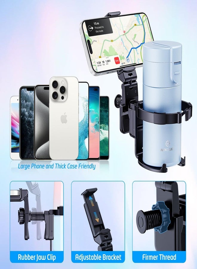 ويزجير حامل أكواب WixGear لعربة الأطفال مع حامل للهاتف، حامل أكواب للمشاية والكرسي المتحرك، حامل هاتف متعدد الاستخدامات لعربة الأطفال، سهل التركيب وقبضة آمنة لأدوات المساعدة على الحركة - Image 5